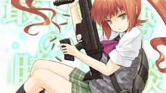 Weapons Guns brown ammunition socks shells skirts long hair 