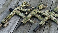Weapons Guns camouflage Rifles ar-15 suppressor ACOG Aimpoint 