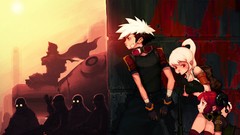 Weapons Guns glasses white hair red eyes pistols short hair 