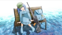 Weapons Guns hats sniper blue hair blue eyes touhou kawashiro 