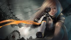 Weapons Guns madness drawings blondes snipers anime girls 
