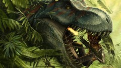 Weapons Guns Plants Robots jungle soldiers shooting Dinosaurs 