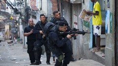 Weapons Guns police running alley slum Cover Rio de Janeiro 