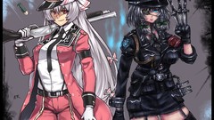 Weapons Guns tie hats military Knives white hair gloves coat 