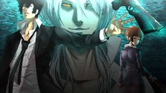 Weapons Guns tie white hair suit skirts long hair anime girls 