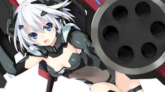 Weapons Guns white hair blue eyes short hair open mouth tsunako 