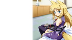 Weapons Katana Anime beds gloves kimono blondes elbows blush 