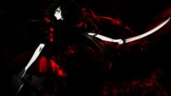 Weapons Katana blood Anime red eyes anime girls blood-c black 