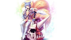 Weapons Katana blood Monsters giant fighters white background 