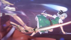 Weapons Katana fight ghosts white hair Swords blurred action 