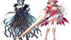 Weapons lance anime girls Simple Background soft shading