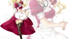 Weapons long hair anime girls boots yellow eyes touhou Yumeko