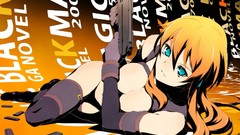 Weapons pistols anime girls boobs aqua eyes GA Graphics