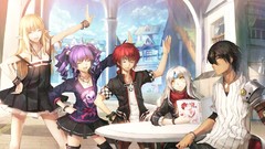 Weapons raven Anime pirates white hair Swords skulls blondes 