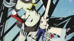 Weapons red eyes blue hair long hair anime girls ultimate 