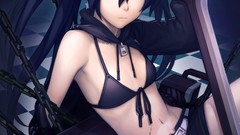 Weapons scars Swords anime girls blue eyes black rock shooter 