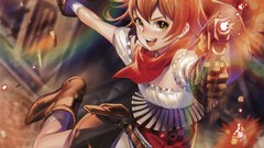 Weapons shooting pistols anime girls boots short hair yellow 