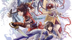 Weapons stockings corset blue eyes Daggers artwork cgi