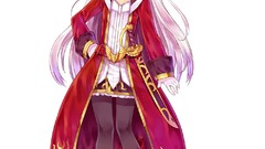 Weapons white background elves red eyes Swords anime girls 