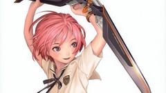 Weapons white background Ribbons schoolgirls bracelets blush 