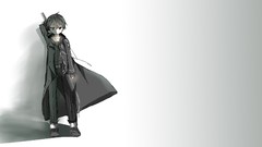 Weapons white background Swords short hair black hair kirigaya 