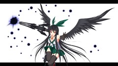Weapons wings anime girls reiuji utsuho touhou black hair video 