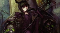 Weapons wings dress claws horns Throne sitting chains skulls 