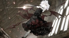 Weapons wings dress hats Vampires white hair red eyes gloves 