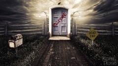 Welcome signs door mail box gates digital art