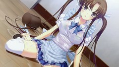 Wet Ribbons sitting blush long hair gray eyes maids uniforms 