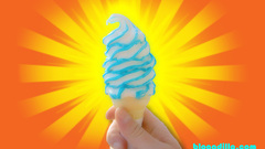 White and blue softserve