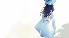 White anime girls suigetsu Simple Background