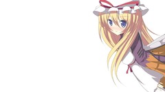 White anime girls touhou yakumo yukari tabard