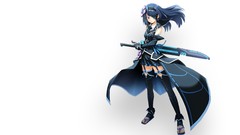 White Anime white background blue hair blue eyes Simple 