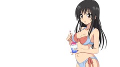 White Anime white background long hair anime girls brown eyes 