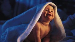 White baby smiling blanket