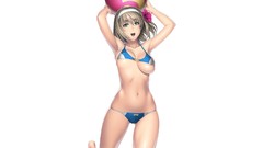 White background blondes anime girls blue eyes bikini Simple 