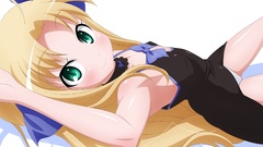 White background blondes blush smiling green eyes Simple 