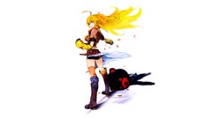 White background blondes purple eyes rwby yang xiao long Simple 