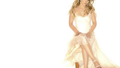 White background blondes woman