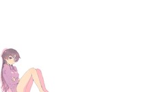 White background blouse long hair black hair mirai nikki purple 