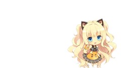 White background Chibi anime girls vocaloid nekomimi Simple 