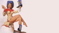 White background Gil Elvgren