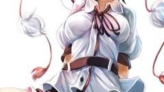 White background hats Ribbons shirts belts skirts blush anime 