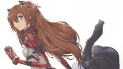 White background jackets long hair anime girls blue eyes 