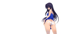 White background long hair anime girls panties Simple 