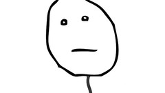 White background meme poker face