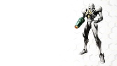 White background metroid prime samus aran