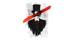 White background minimalistic artwork mr like a sir