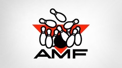 White background pins bowling logos AMF